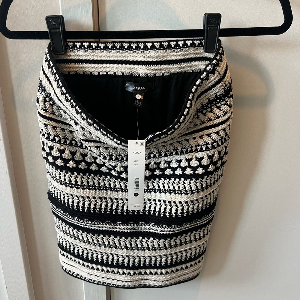 Aqua Black and White Fitted Skirt Set - Picture 3 of 6